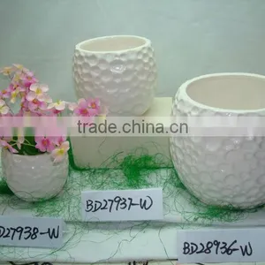 White Ceramic Flower Pot thumbnail-1