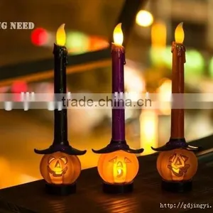 Latest Artificial Acrylic LED Candle Light Pumpkin Shape Base Halloween Decorations thumbnail-5