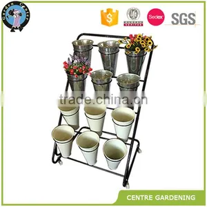 Metal Garden Flower Stand With 12 Pots thumbnail-3
