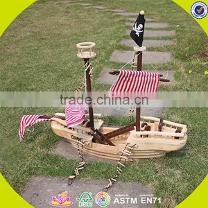 Оптовая продажа DIY 3D деревянного детского пиратского корабля в виде игрушки, ручной работы, деревянная пиратская корабель для детей, классная деревянная игрушка для детей - пиратский корабль W03B001 thumbnail-1