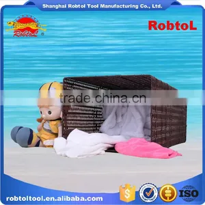 Clothing Laundry Basket Woven Washing Cloths Storage Hamper Rattan Plastic Polyethylene Bin Tidy thumbnail-1