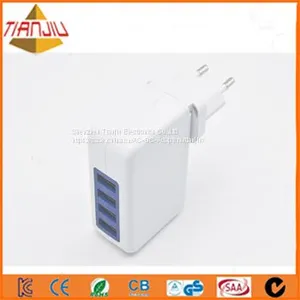 5В 4А зарядное устройство для стенки с 4 портами USB и заменяемыми вилками для розеток стандарта EU thumbnail-2