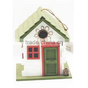 Green and Red Garden Decoration Bird Cage Antique Wooden Bird Cage thumbnail-1