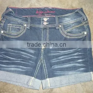 Jeans Denim Shorts, Ladies Stylist Denim Jeans Shorts thumbnail-3