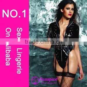 Gothic Sexy Women Vinyl Plus Size Lingerie, Sexy Vinyl Lingerie thumbnail-1