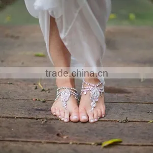 Anklets PAYAL CRYSTAL TOE RING BAREFOOT SANDAL thumbnail-1