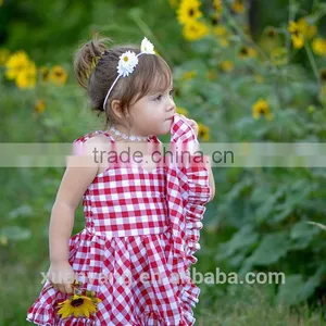2017 Wholesale Lovely Plaid Kids Clothes New Fashion Party Frocks Designs Children Girl Dress thumbnail-3
