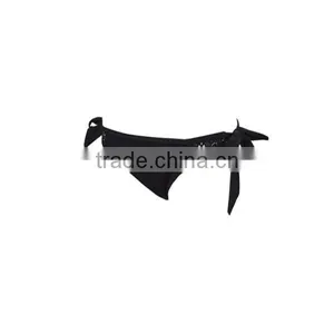 Black Bikini Set With Flouncy Ruffle and Floral Cutouts at Top and Scrunch Bottom thumbnail-5