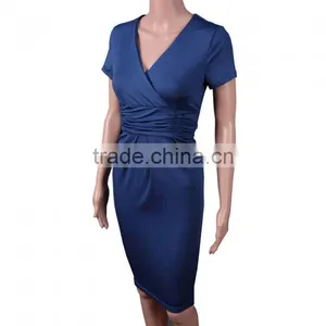 Summer Maternity Dress V Neck Women Casual Skirt With Plus Size thumbnail-4