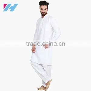 Clothing Wholesale Long Sleeve Knee Length White Kurta Designs For Men thumbnail-2