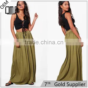 Drapey Hippie Boho Style Casual Women's Maxi Skirt With Pockets thumbnail-1