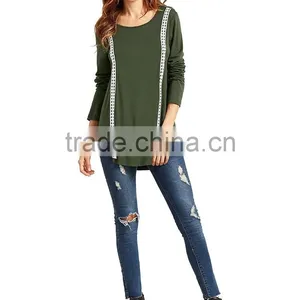 Fashion OEM Elegant Long Sleeves Knit Blouse Lady Plus Size Top for Wholesale thumbnail-4