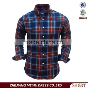 Custom Color Contract Men's Plaid Shirts Spread Collar Slim Fit thumbnail-2