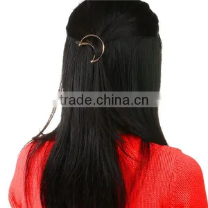 Zinc Based Alloy Hair Clips Findings Moon Gold Plated 62mm x 54mm thumbnail-3