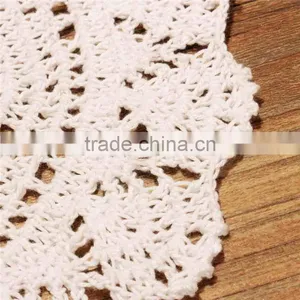 Modern Style 25cm Vintage Style Floral Hand Crochet Handmade Cotton Beige Doily Cup Table Mat Doilies Crochet Placemat Coasters thumbnail-6