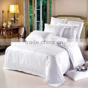 China Wholesale New Luxury 100% Cotton Stripe Hotel Bed Sheet Set thumbnail-1