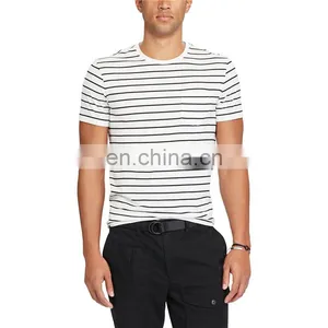 New 100% Cotton Wholesale Custom Striped t Shirt Mens thumbnail-1