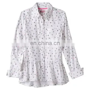 Long Sleeve Kid Shirt, Girls 7- 16 & Plus Size Perfectly Soft Button-Front Peplum Plaid Shirt thumbnail-2