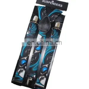 Cool Heat Transfer Skull Printing Suspender Fresh Color Braces for Halloween Holiday thumbnail-3