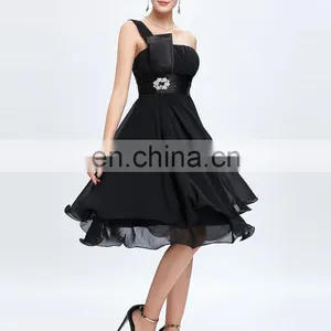 Grace Karin Chiffon One Shoulder Knee Length Bridesmaid Dresses CL4095 thumbnail-2