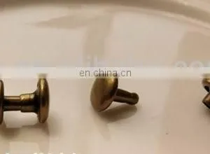 7mm Silver/gold/brass.. 2013 New Fashion High Quality Metal Leather Belt Double 5mm Brass Double Cap Rivet thumbnail-1