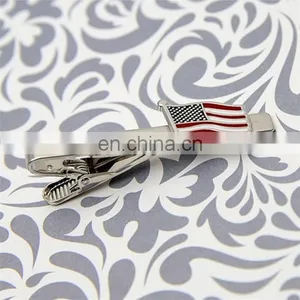 Make Your Own Zinc Alloy Custom American Flag Tie Clip Bar Clasp for Men thumbnail-1