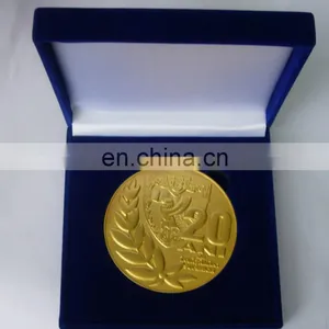 Custom Design 3d Matte Gold Coin Medallion With Velet Box thumbnail-1