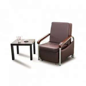 AG-AC007 Luxurious PVC Artificial Leather Foldable Accompany Hospital Patient Chair thumbnail-1