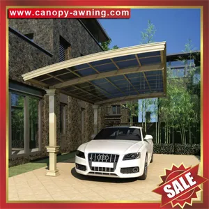 Outdoor Villa Alu Aluminium Aluminum Alloy Metal PC Polycarbonate Double Parking Carports Car Port Shelter Canopy Awning Cover Suppliers thumbnail-1