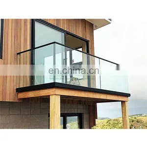 2020 Aluminum Base Shoe Glass Railing Design Balcony Frameless U Channel Glass Balustrade thumbnail-7