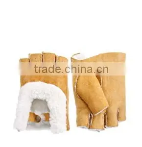 2015 Winter New Double Face Sheepskin Fingerless Glove thumbnail-2