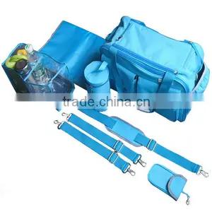 Blue 300D Baby Care Bag With Bottle Bag thumbnail-2