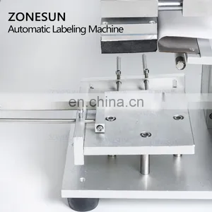 ZONESUN TB-60 Tabletop Semi Automatic Round Bottle Labeling Machine Adhesive Sticker Glass Jar Plastic Flat Labeling Machine thumbnail-2