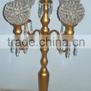 9 Lite Crystal Hanging Candelabra For Wedding thumbnail-3