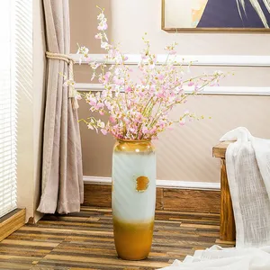 Jingdezhen American Countryside Style Glaze Ceramic Vase For Dry Flower Artificial Flower Decor thumbnail-2