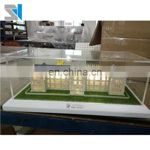 Handmade Miniature School Building Model , Led Light Handicraft thumbnail-1