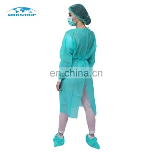 ICU Special Isolation Use Green Color Non Woven Disposable Visitor Gown thumbnail-4
