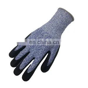 Customized 13 Gauge Industrial PU HPPE Knitting Anti Cut Resistant Level 5 Working Safety Gloves For Men thumbnail-3