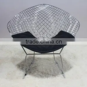 PU Seat Design Metal Wire Chair Livng Room Dimond Bertoia Chair thumbnail-1