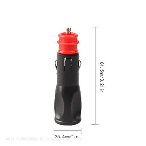 American Car Cigarette Lighter Plug With Lamp Gold Plated 12V/24V 5A 10A 20A Bakelite Cigarette Lighter Adapter Connector thumbnail-1