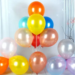 New100pcs 9 Inch Standard 1.8 g Round Multi Color Metallic Colour Helium Ballon Pearl Gold Silver Latex Balloon thumbnail-5