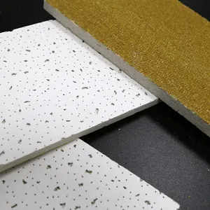 Mineral Fiber Ceiling Tiles Acoustic Ceiling Panels for Office Sound Insulation Decoration Rockwool Ceiling Board Mineral Fiber Ceiling Tile thumbnail-5