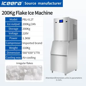 Commercial Flake Ice Machine 200KG Automatic Fast Ice Making Machine thumbnail-2