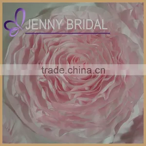 TC107C Factory Supplier Blush Pink Satin Ruffle Rosette Table Cloth thumbnail-3