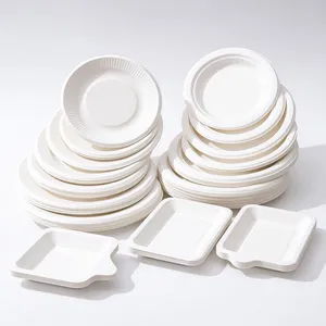 Heavy-Duty Molded Pulp Dinner Plate 8/10 Inch - Grease Resistant, Refrigerator Safe, Biodegradable, Custom OEM thumbnail-2