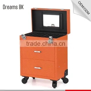 Hot Sales Orange Hairdresser Trolley Makeup Professional Case for Dresser thumbnail-3