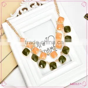 Jewelry Factory Wholesale Women Choker Resin Necklace Type Layered Necklace thumbnail-1