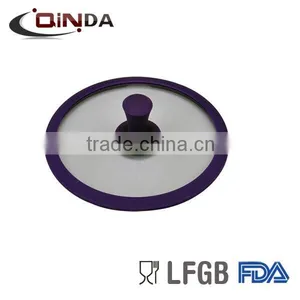 High Quality Colorful Silicone Glass Lid With Knob thumbnail-1