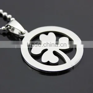 Stainless Steel Four Leaf Clover Pendants Necklace thumbnail-5