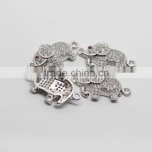 CZ6444 Mirco cz Pave Elephant Bracelet Charm Connector thumbnail-2